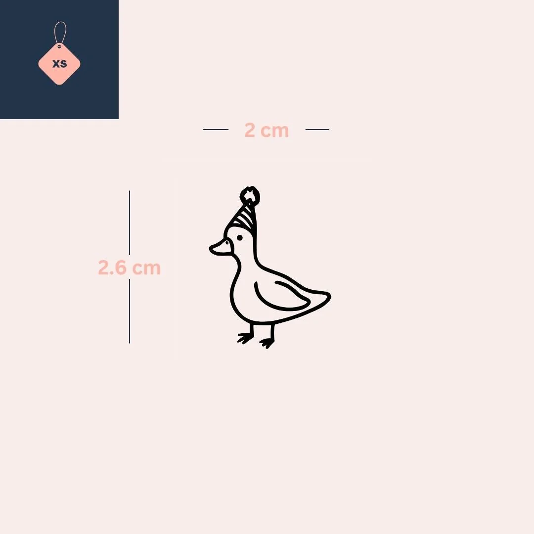 Duck with Party Hat Temporary Tattoo - Image 4
