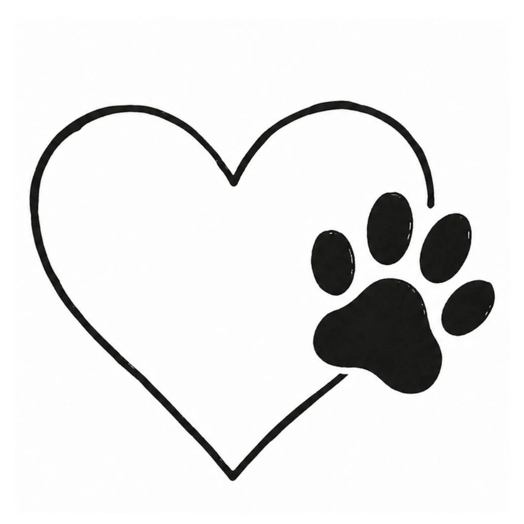 Paw print in a heart - temporary tattoo - Image 2