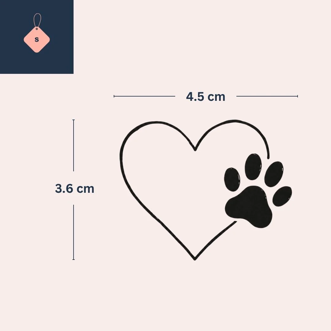 Paw print in a heart - temporary tattoo - Image 4