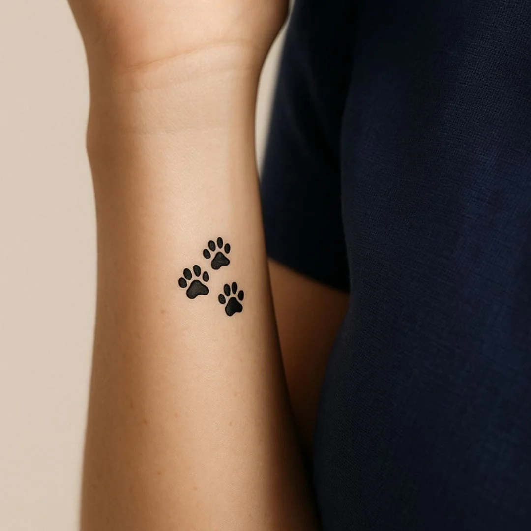 Three Paw Prints Temporary Tattoo