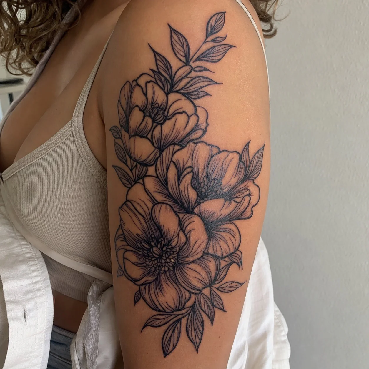 Peony Bouquet Tattoo