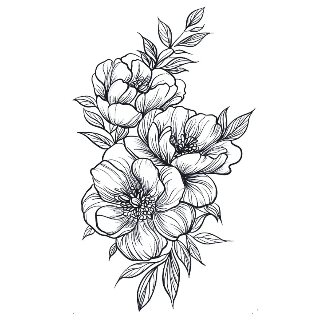 Peony Bouquet Tattoo - Image 2