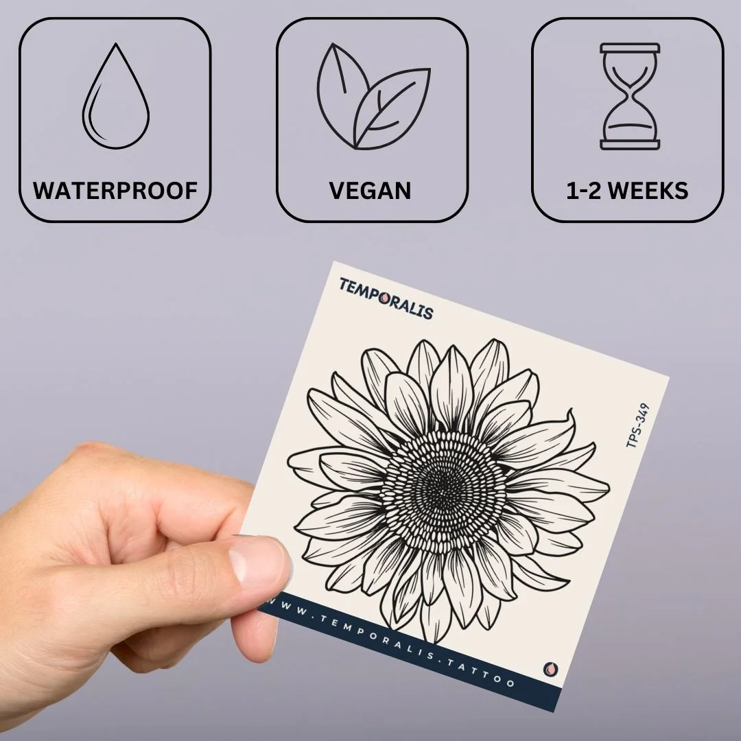 Realistic sunflower bloom temporary tattoo - Image 3
