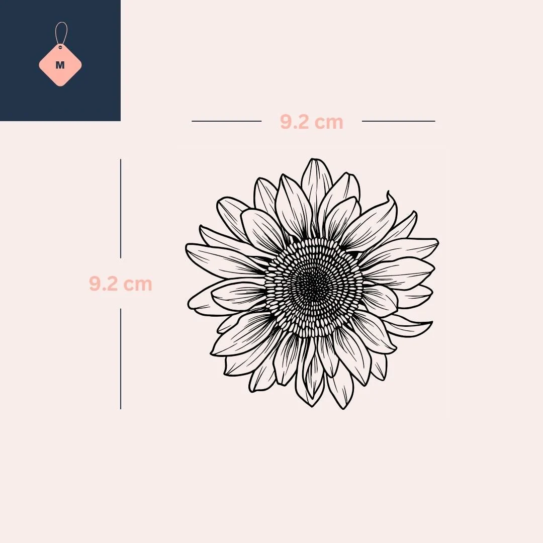 Realistic sunflower bloom temporary tattoo - Image 4