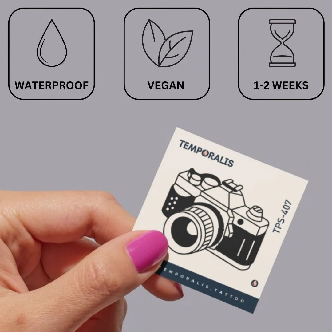 Vintage Camera Temporary Tattoo - Image 3