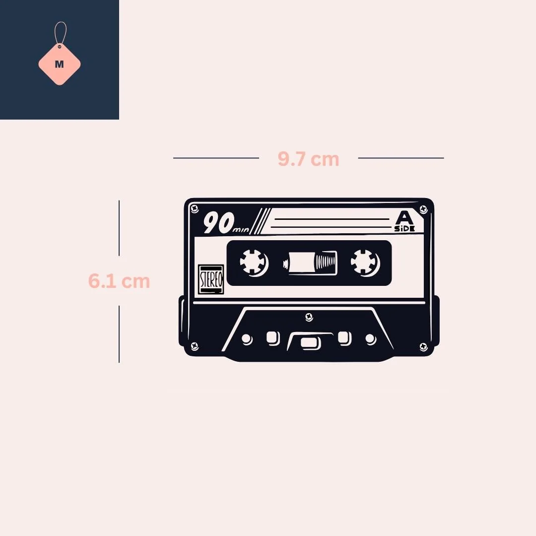 Vintage cassette tape temporary tattoo - Image 4