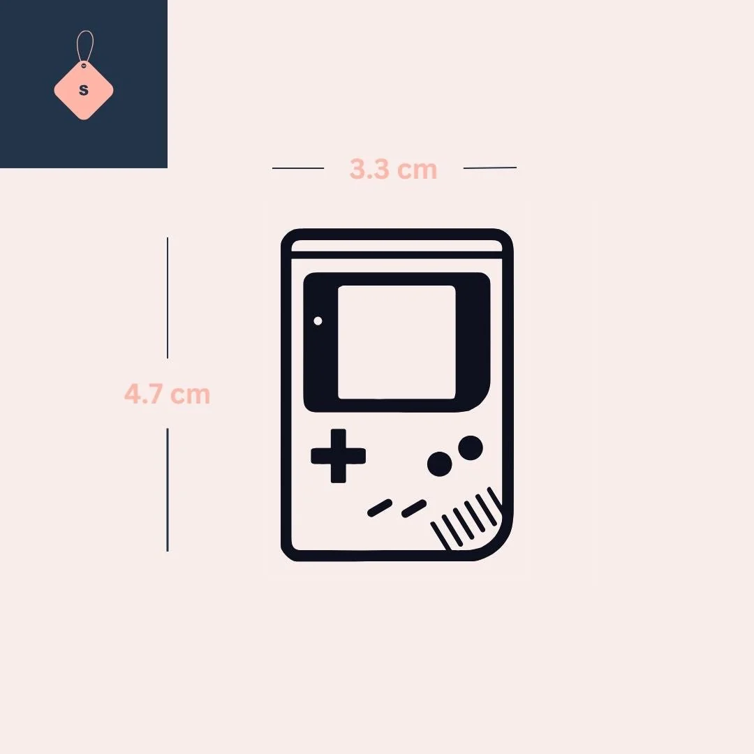 Retro handheld console temporary tattoo – minimalist line art - Image 4
