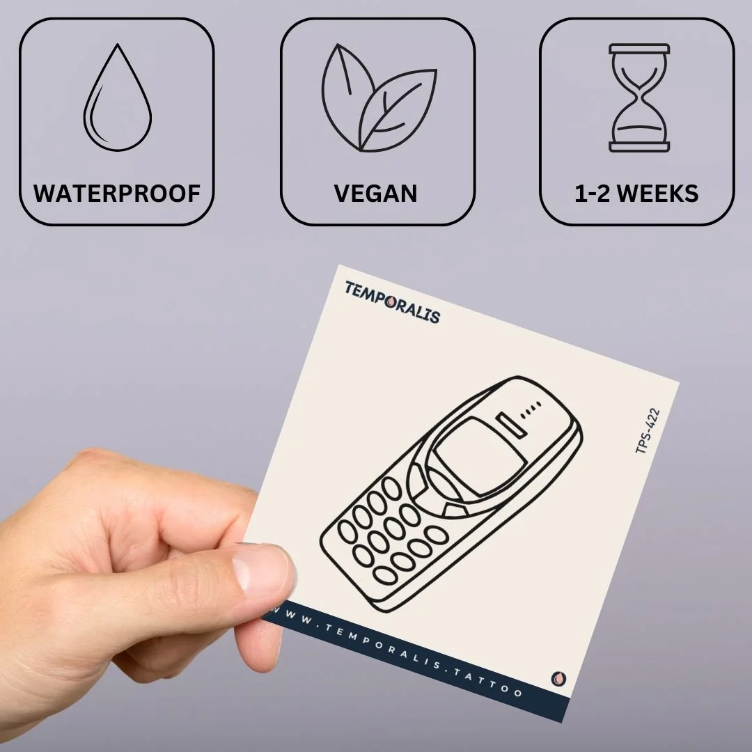 Retro mobile phone temporary tattoo - Image 3