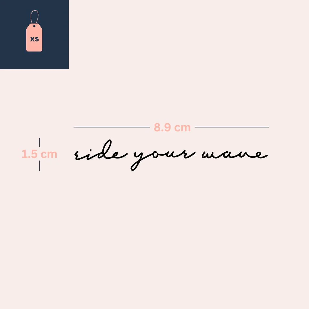 Ride Your Wave handwritten script temporary tattoo - Image 4