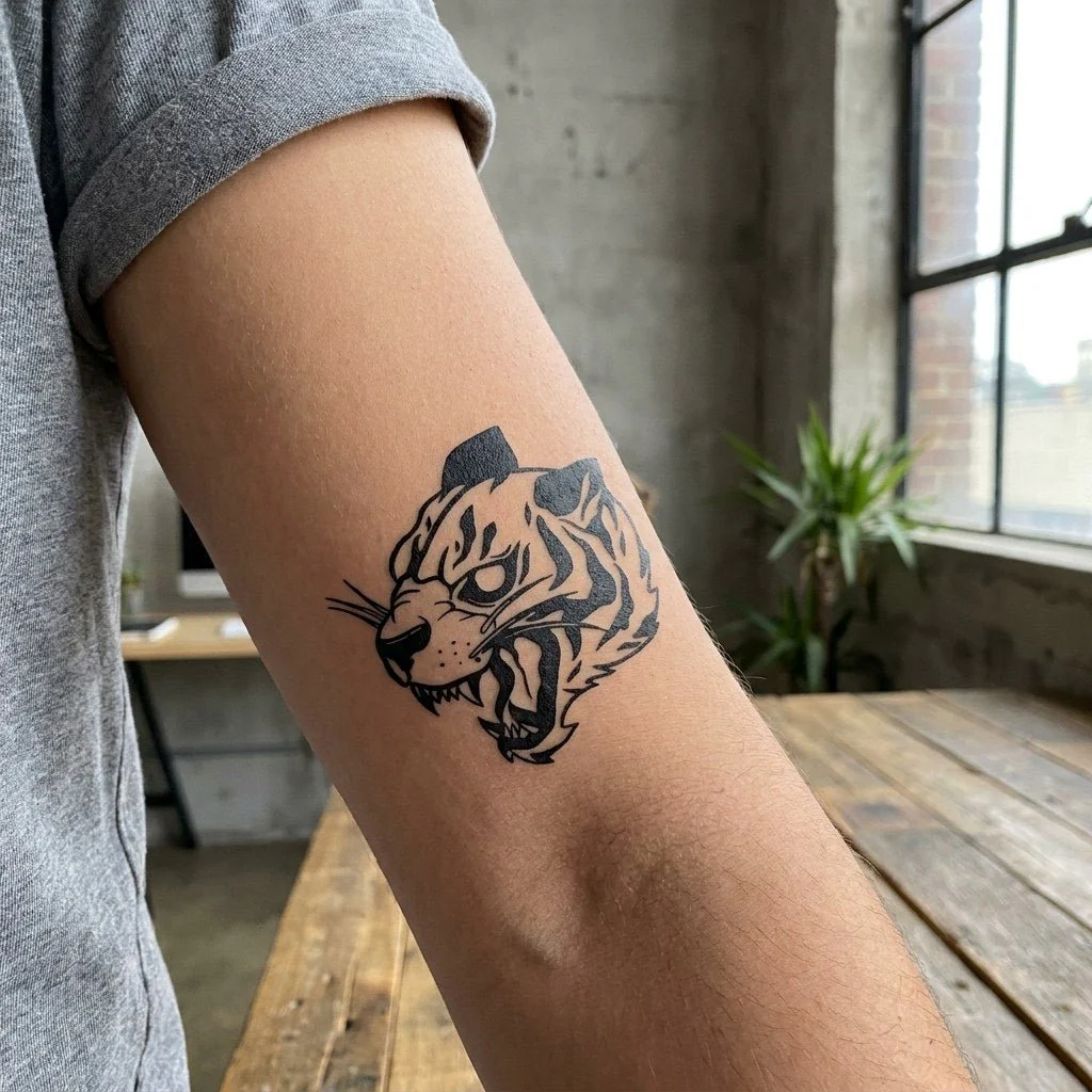 Roaring Tiger Head Tattoo
