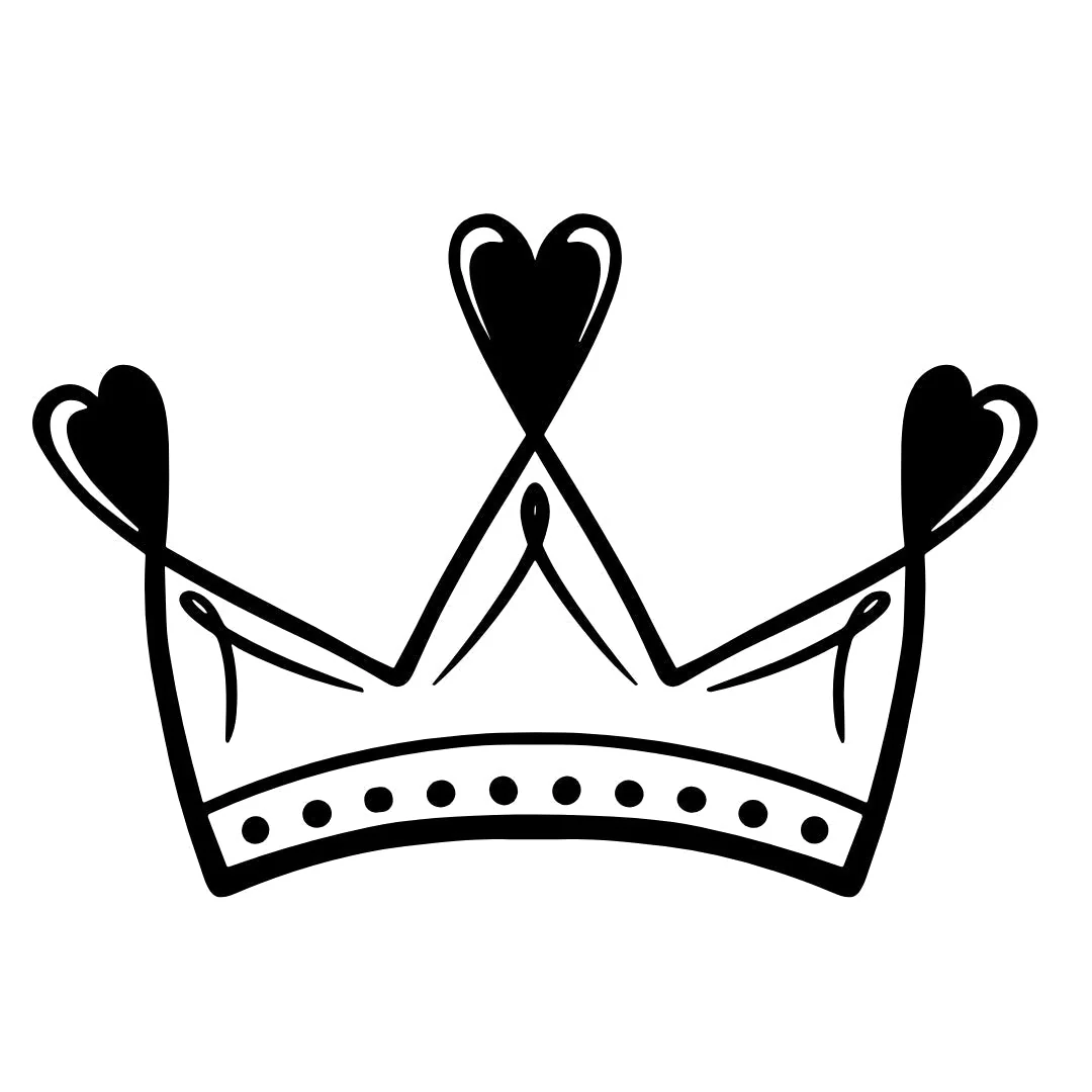 Heart-tipped crown temporary tattoo - Image 2