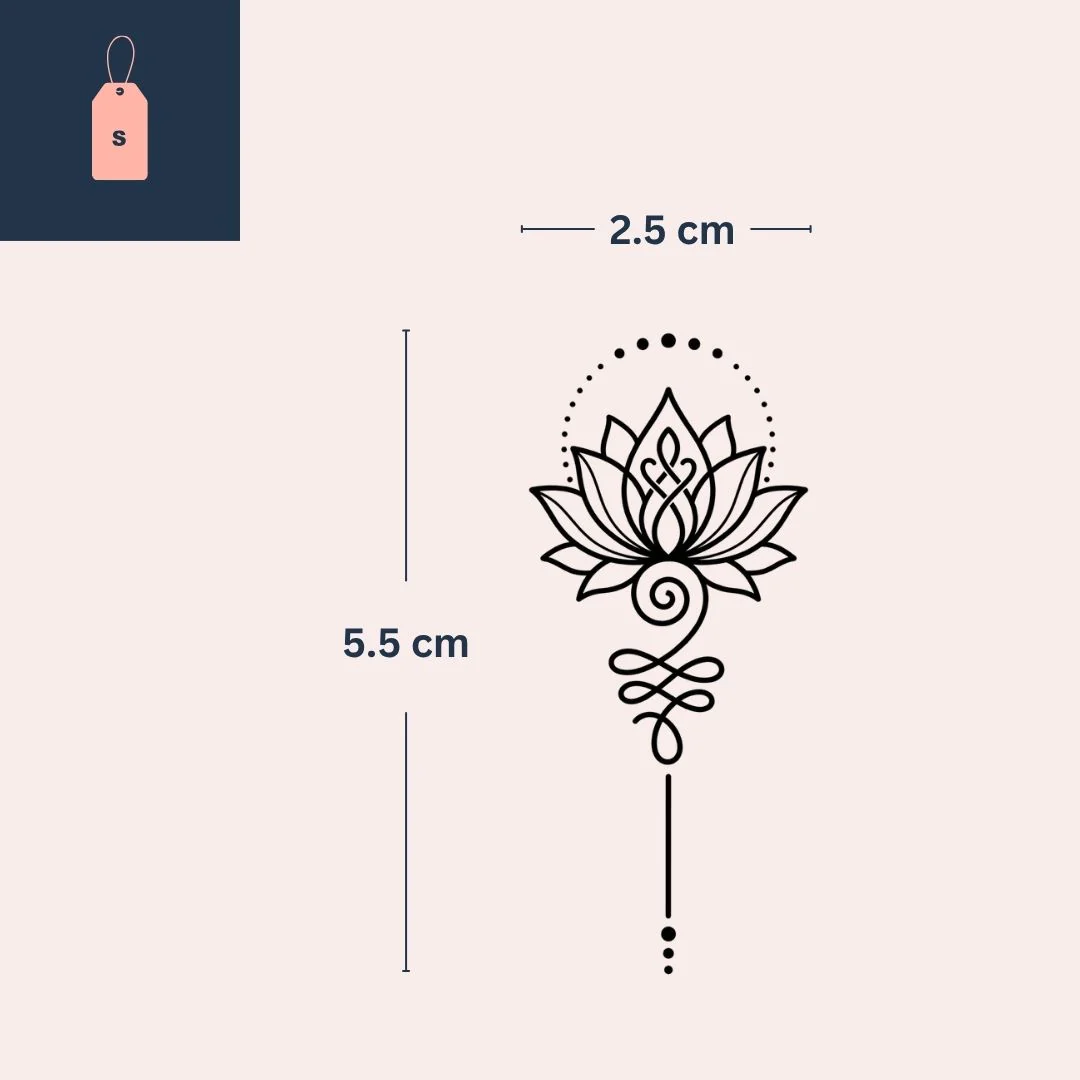 Ornamental Lotus Temporary Tattoo – Fine Line & Dotwork - Image 4