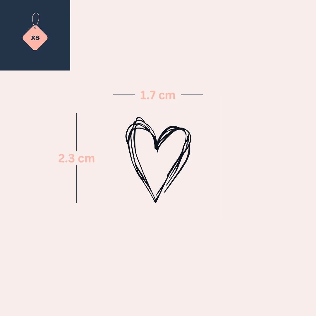 Hand-drawn heart temporary tattoo - Image 4