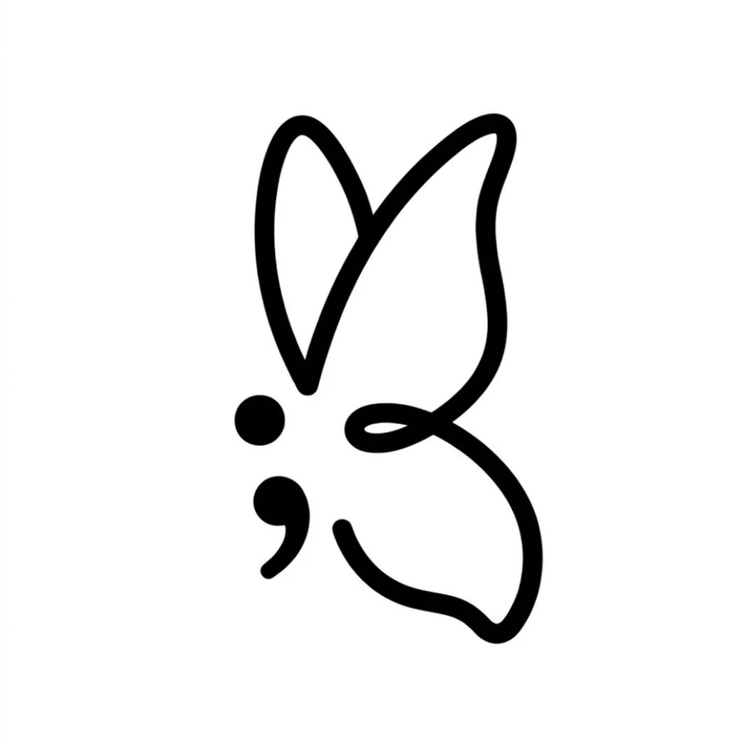 Semicolon butterfly temporary tattoo - Image 2