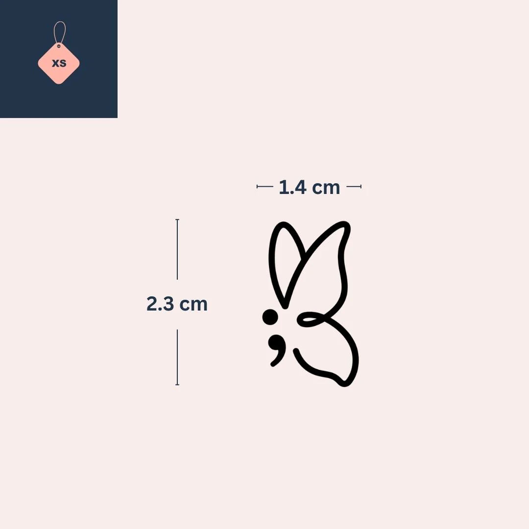 Semicolon butterfly temporary tattoo - Image 4