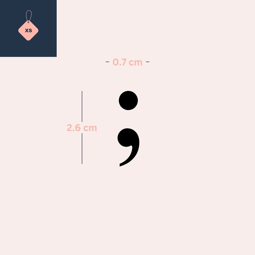 Semicolon temporary tattoo - Image 4