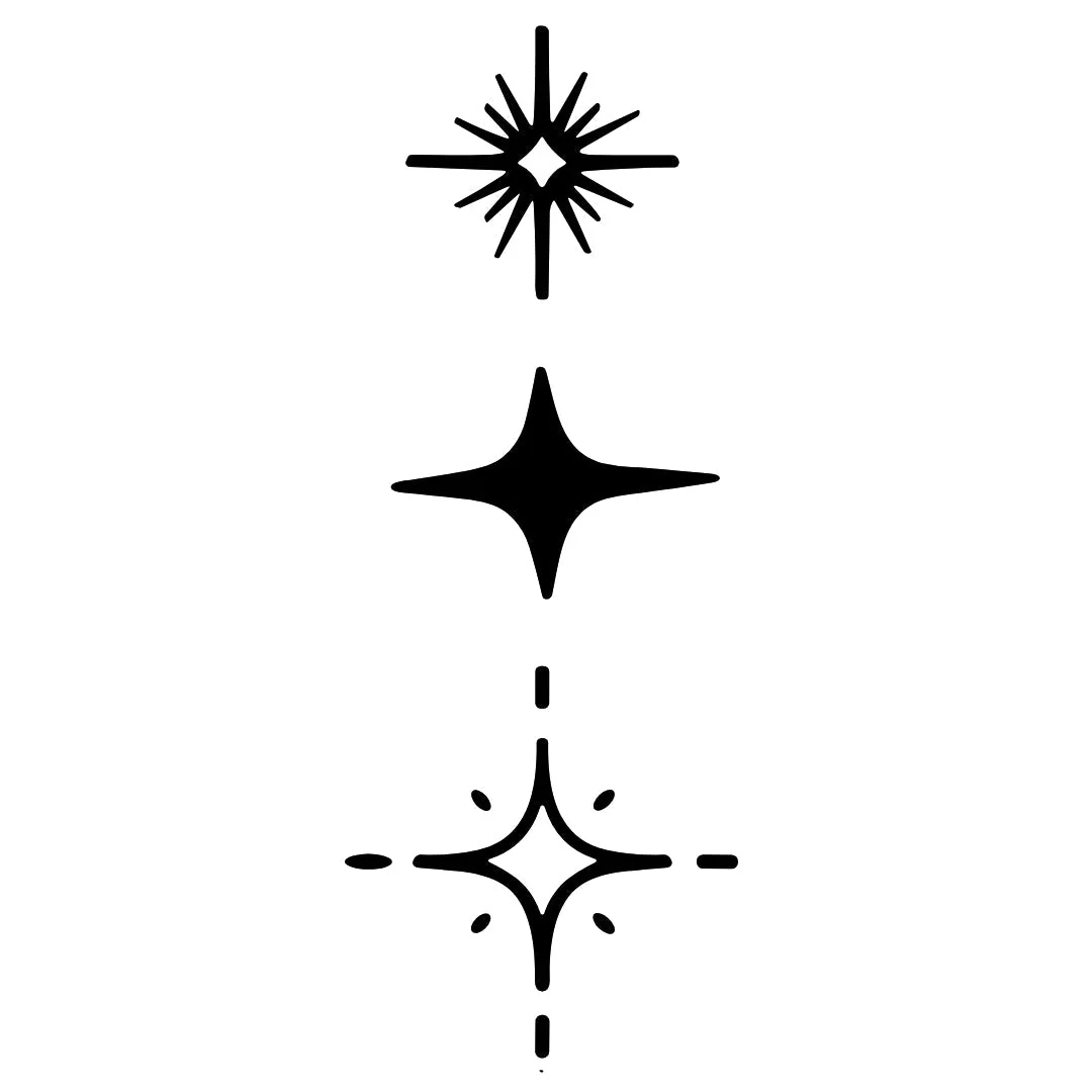 Three stacked stars temporary tattoo - Image 2