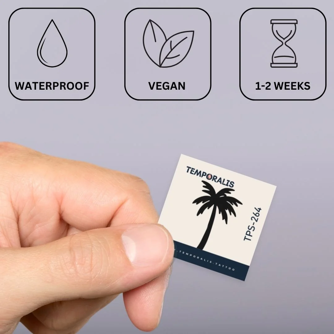 Palm tree silhouette temporary tattoo - Image 3
