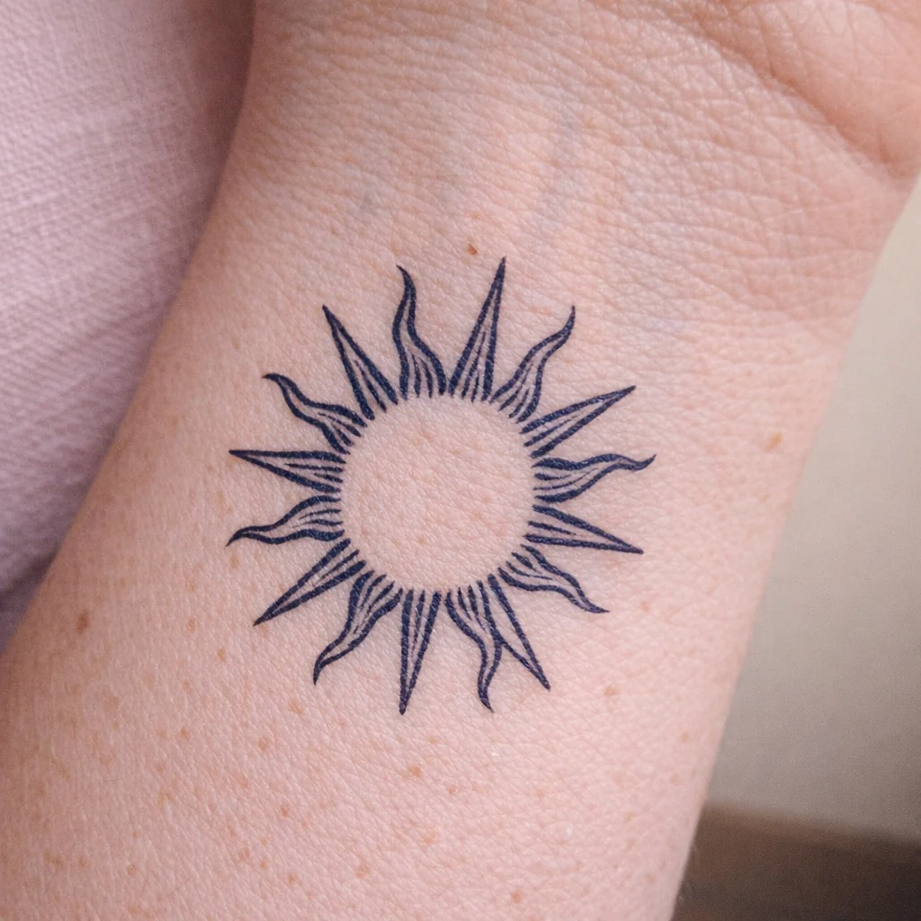 Sketch Sun Tattoo