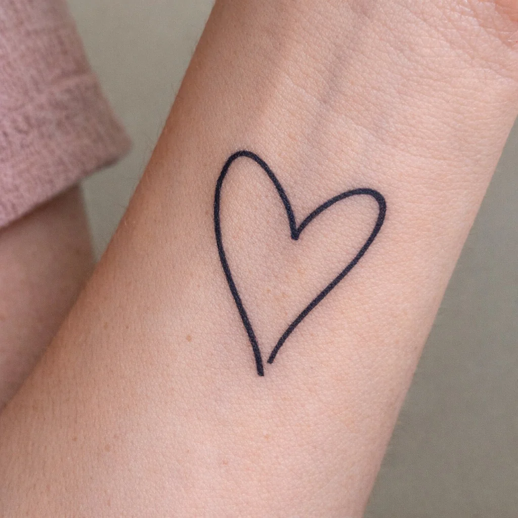 Sketched Heart Tattoo