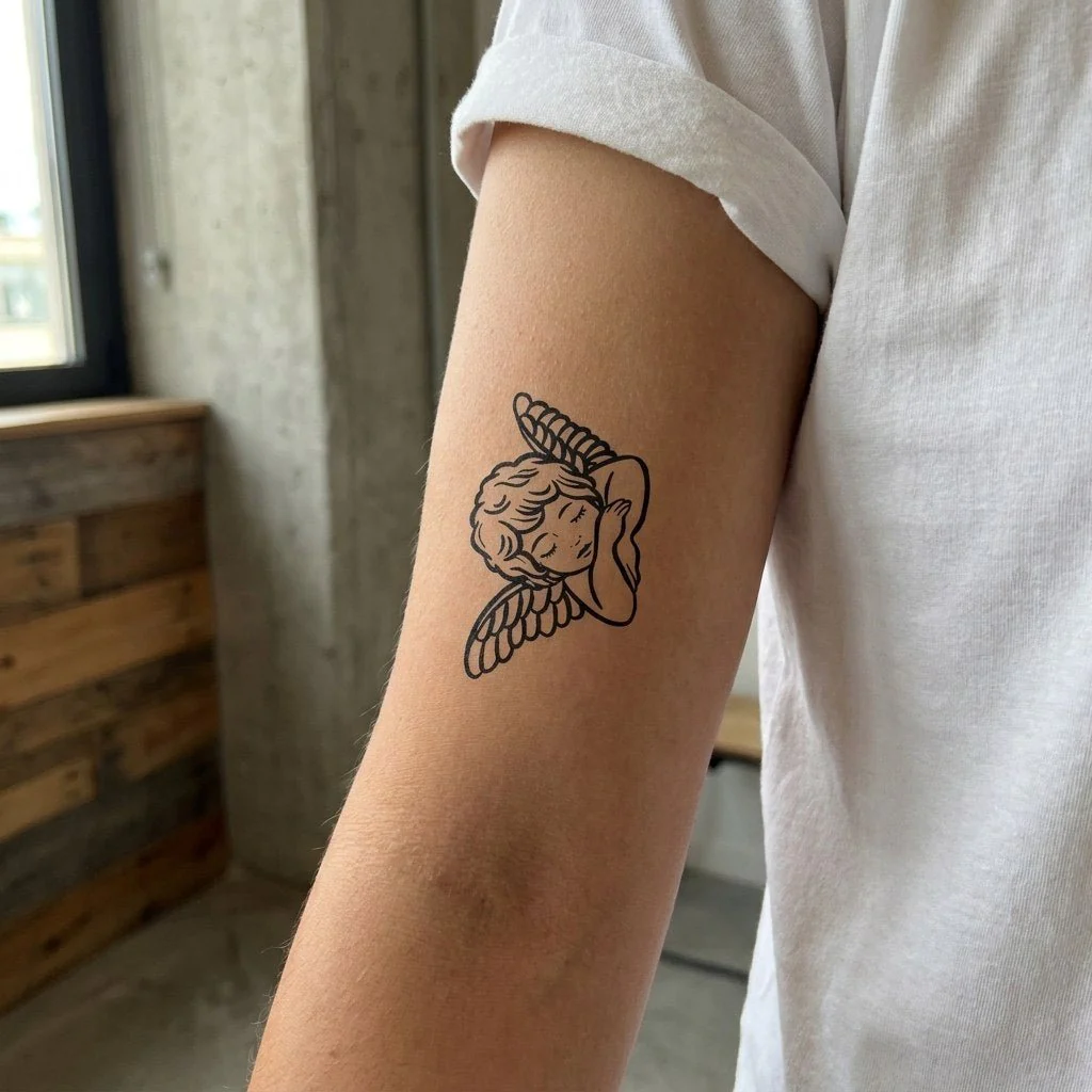 Sleeping Cherub Angel Tattoo