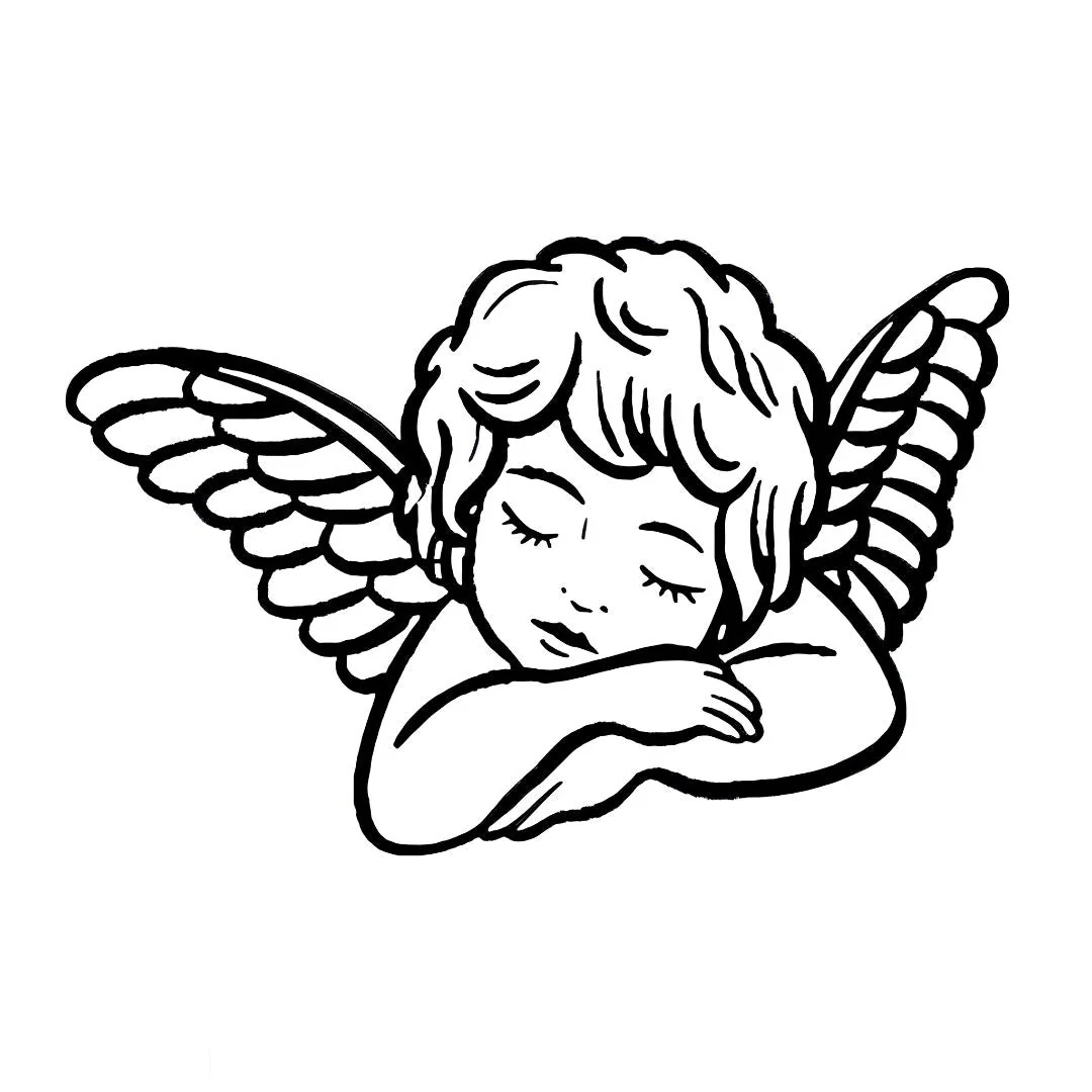 Sleeping Cherub Angel Tattoo - Image 2