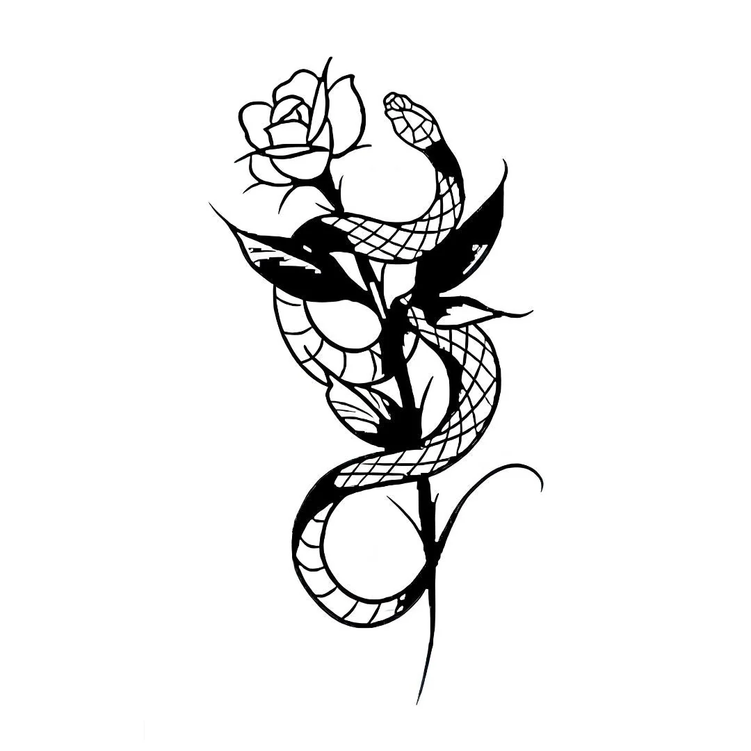 Snake and Rose Tattoo - Image 2