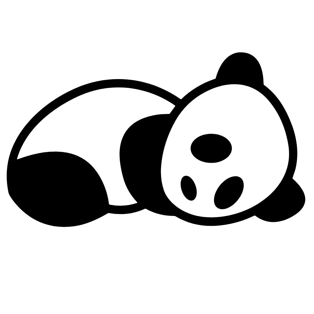 Sleeping panda outline temporary tattoo - Image 2