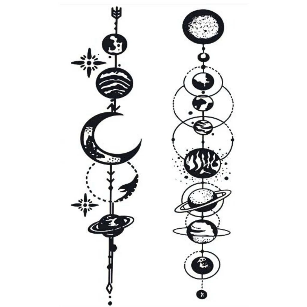 2 Solar System Column Tattoos - Image 2