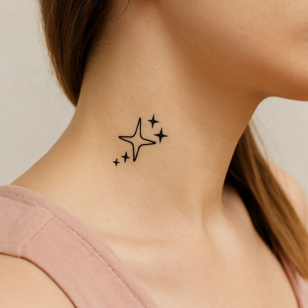 Sparkling stars temporary tattoo