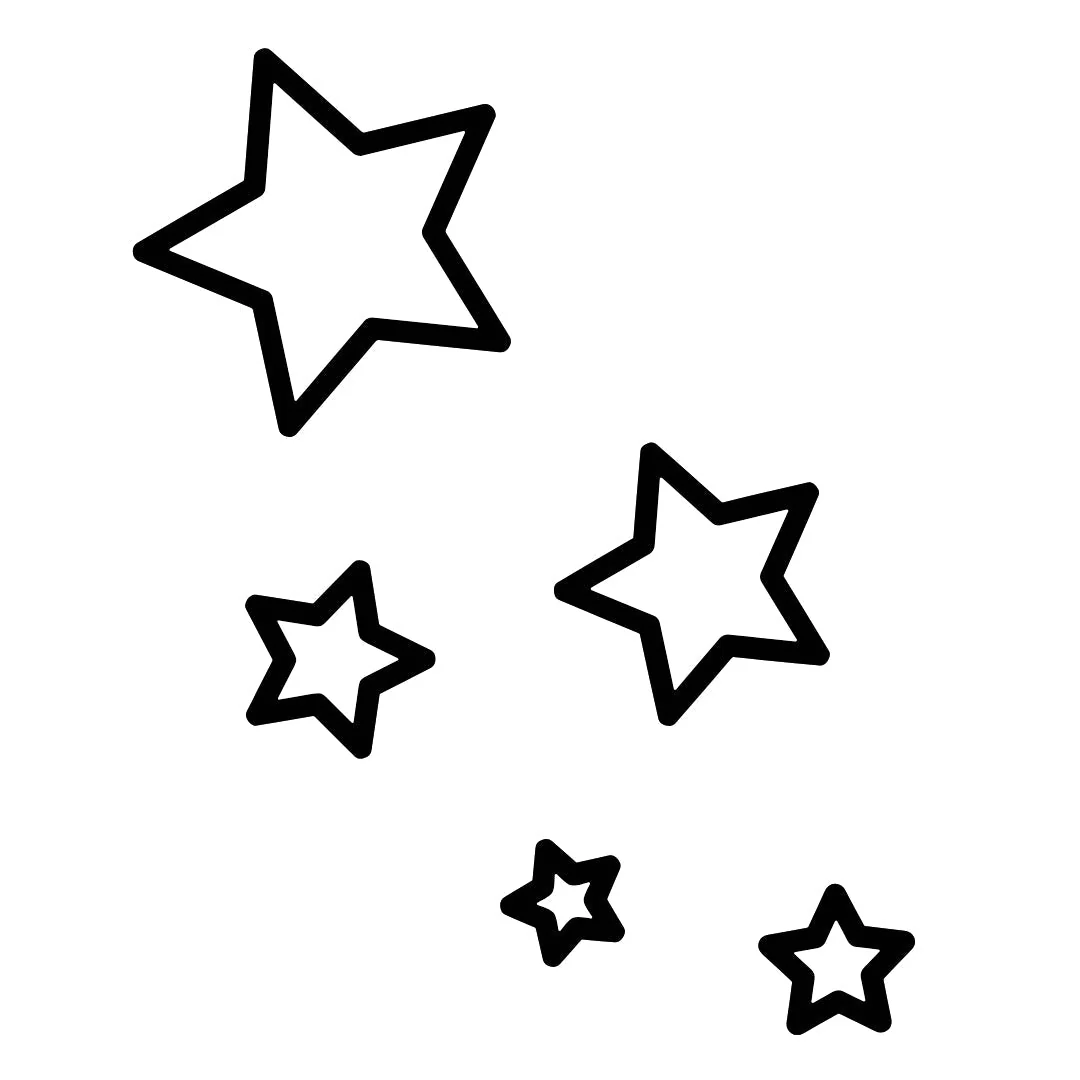 Fine Line Hollow Stars Temporary Tattoo - Image 2