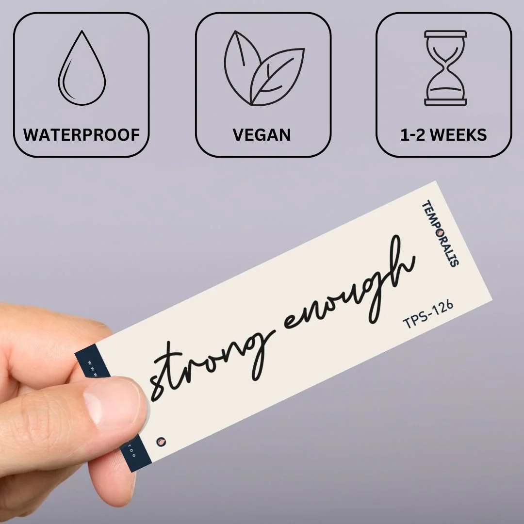 strong enough' temporary tattoo - handwritten script - Image 3