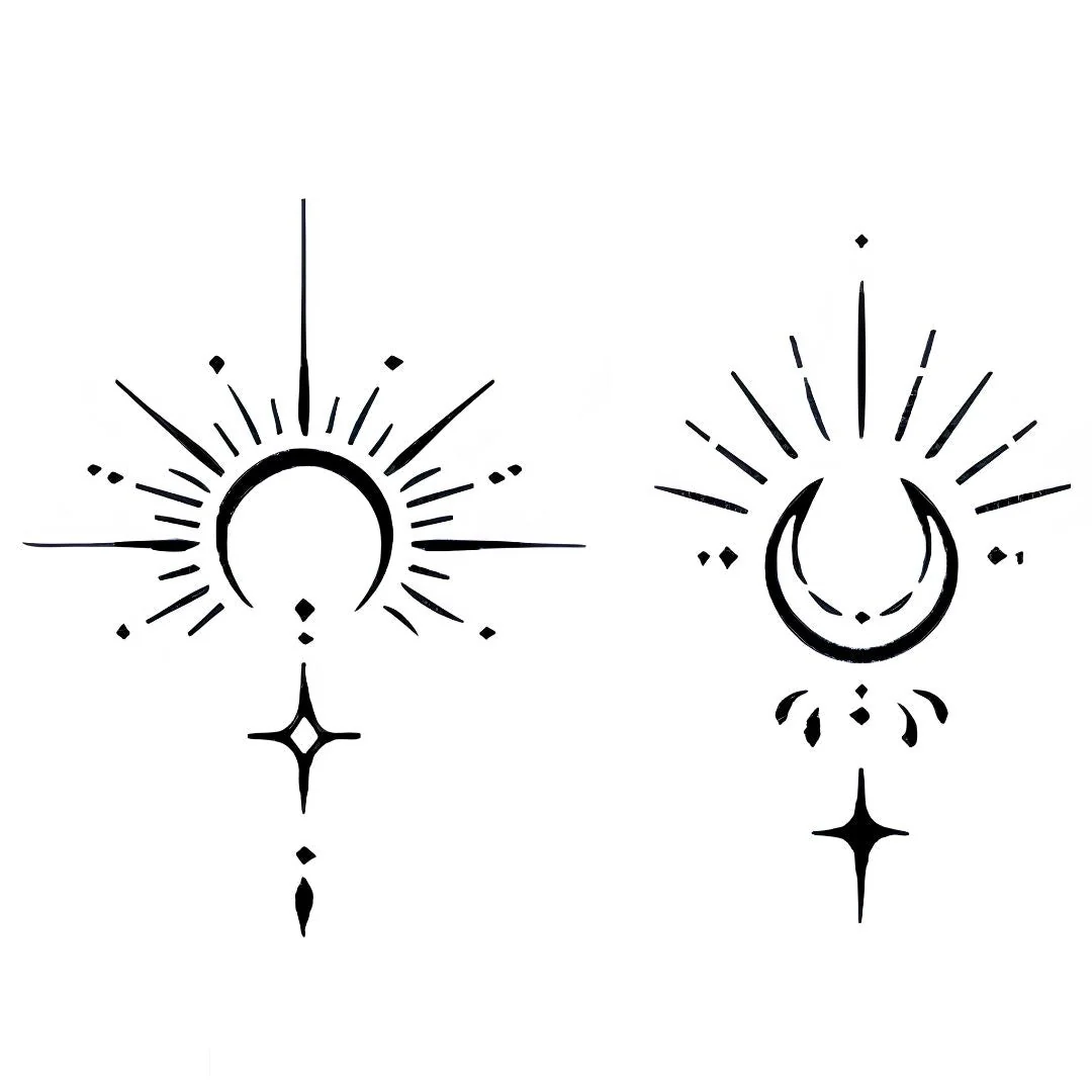 Sun and Moon Celestial Duo Tattoo - Image 2
