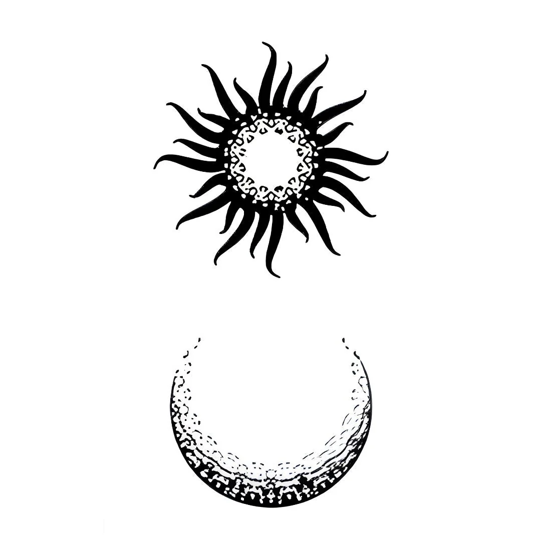 Sun and Moon Dotwork Tattoo - Image 2