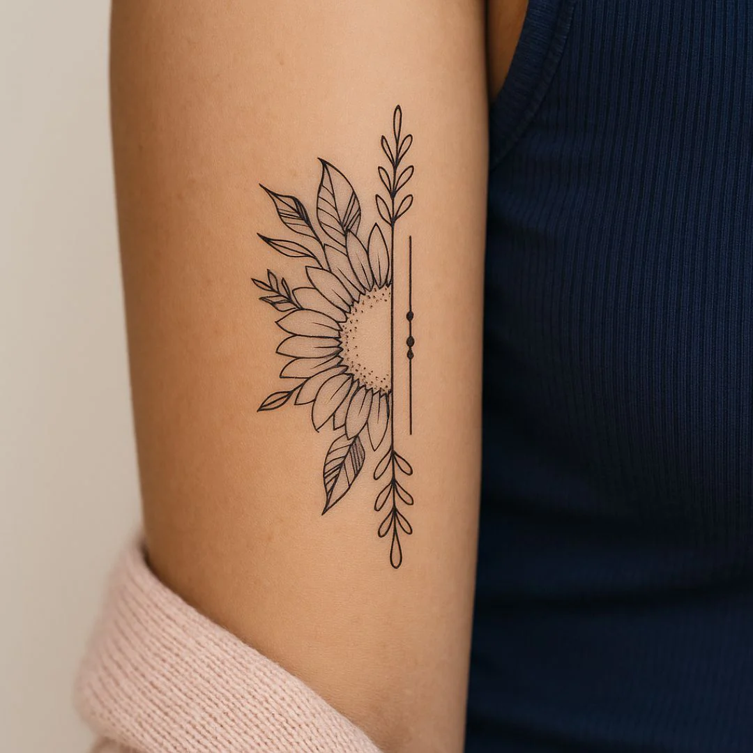 Sunflower sunrise temporary tattoo