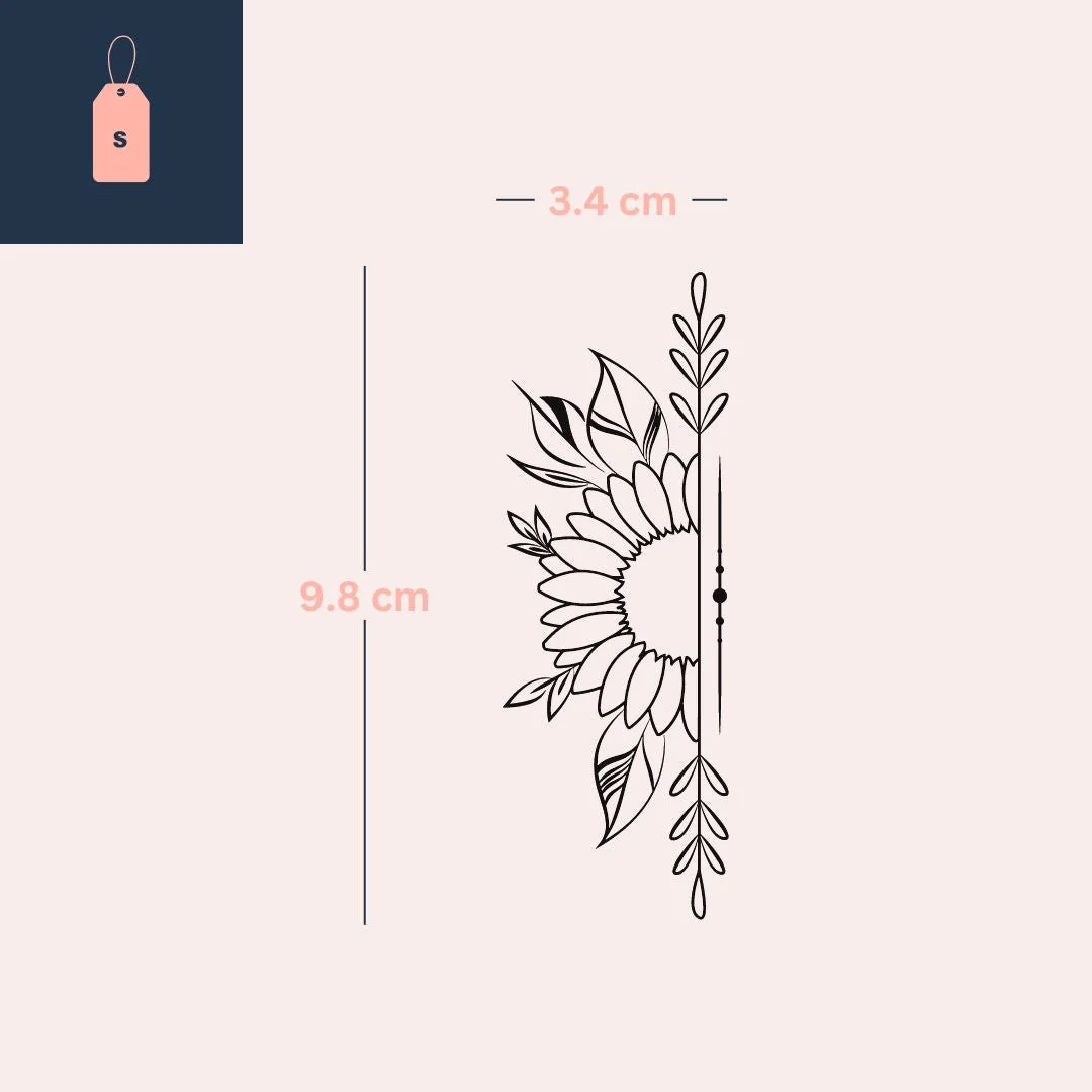 Sunflower sunrise temporary tattoo - Image 4