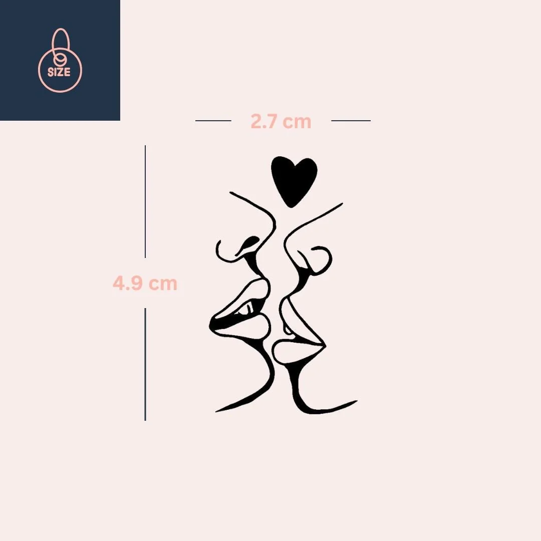Kissing Faces & Heart Temporary Tattoo - Image 4