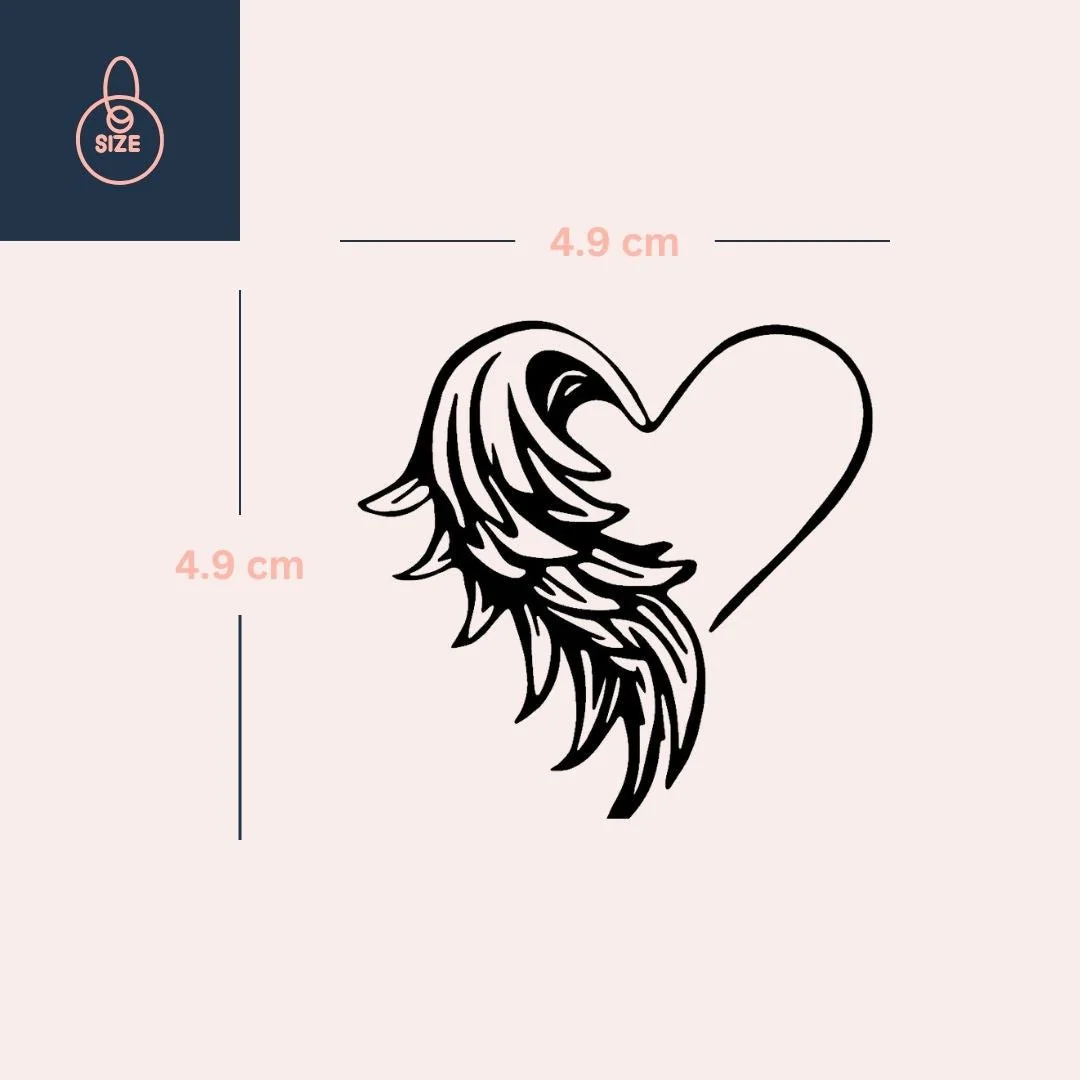 Winged Heart Temporary Tattoo - Image 4