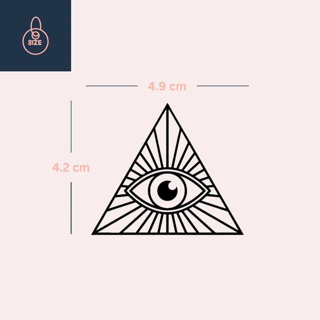 Eye of Providence in triangle temporary tattoo with rays - Image 4