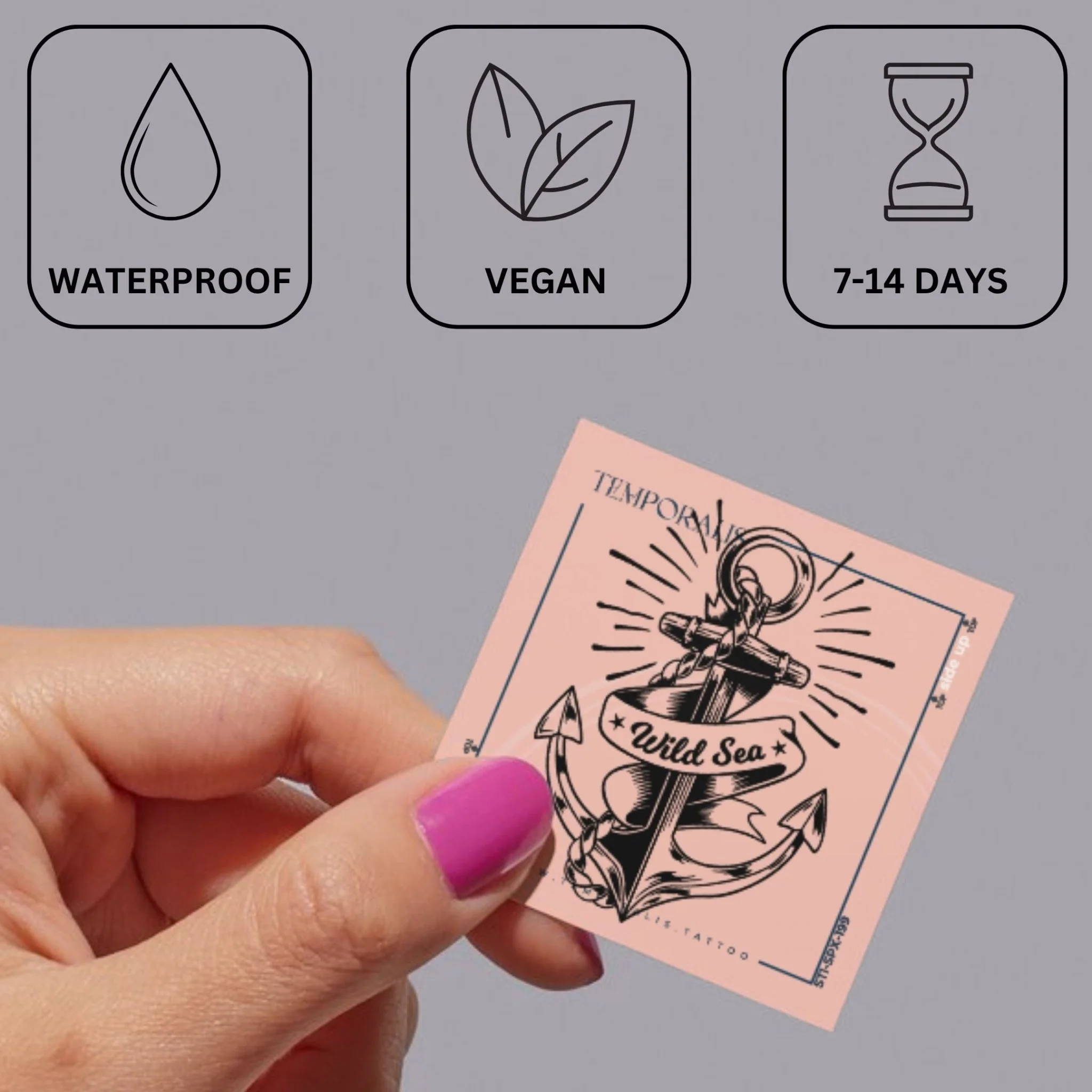 Wild Sea Anchor temporary tattoo - Image 3