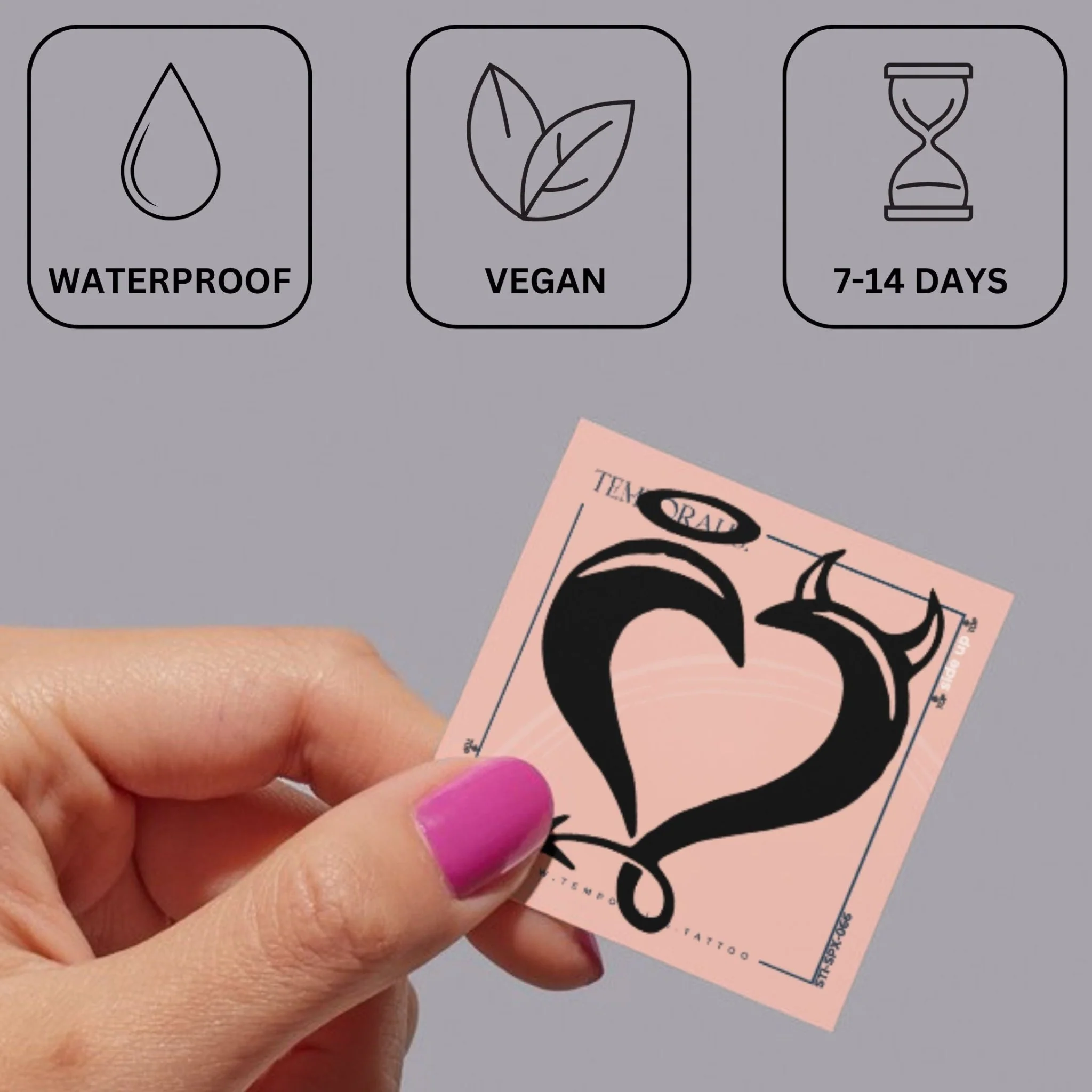 Angel & Devil Heart Temporary Tattoo - Image 3