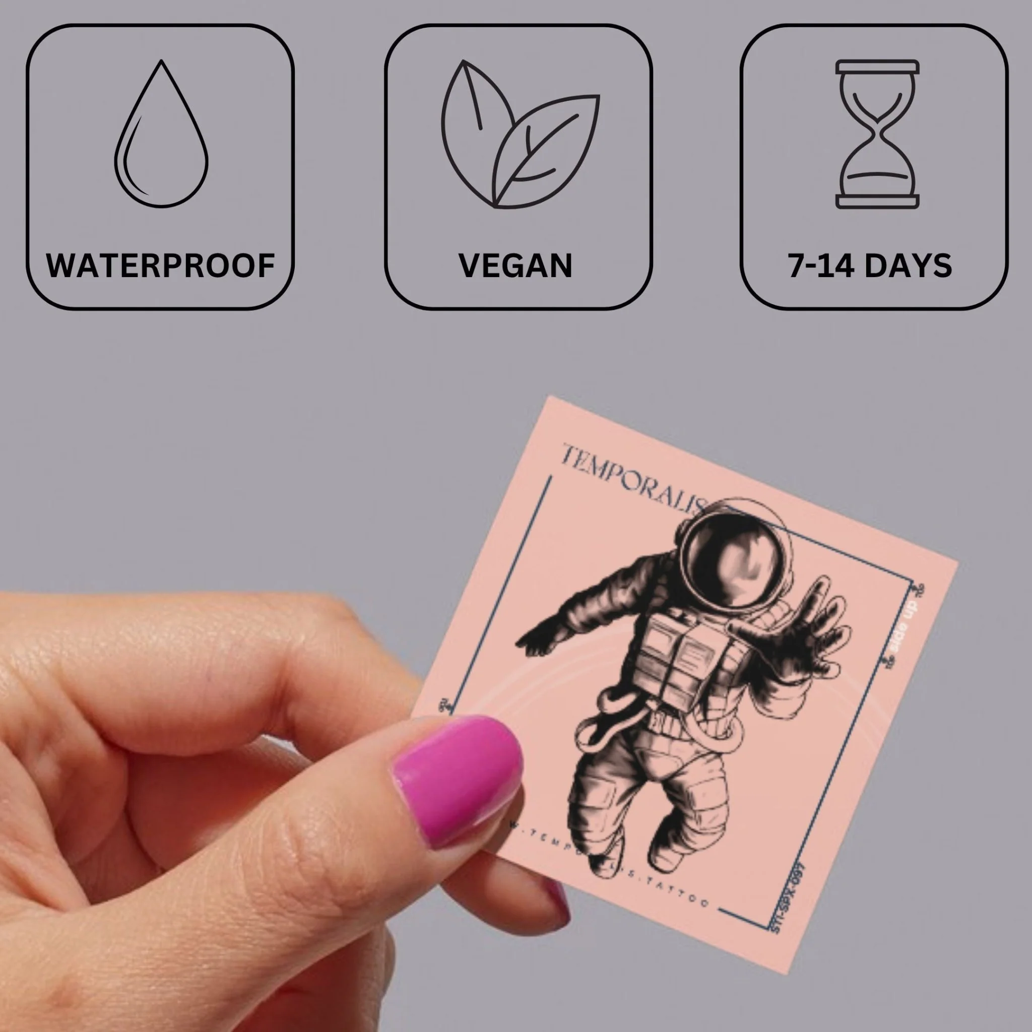 Floating Astronaut Temporary Tattoo - Image 3