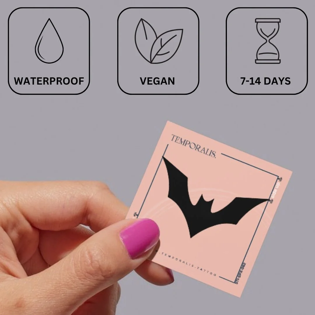 Bat silhouette temporary tattoo - Image 3