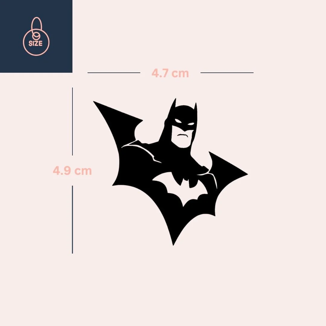 Masked superhero temporary tattoo with bat cape - Image 4