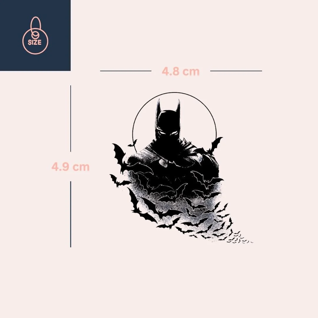 Batman with bats temporary tattoo - Image 4