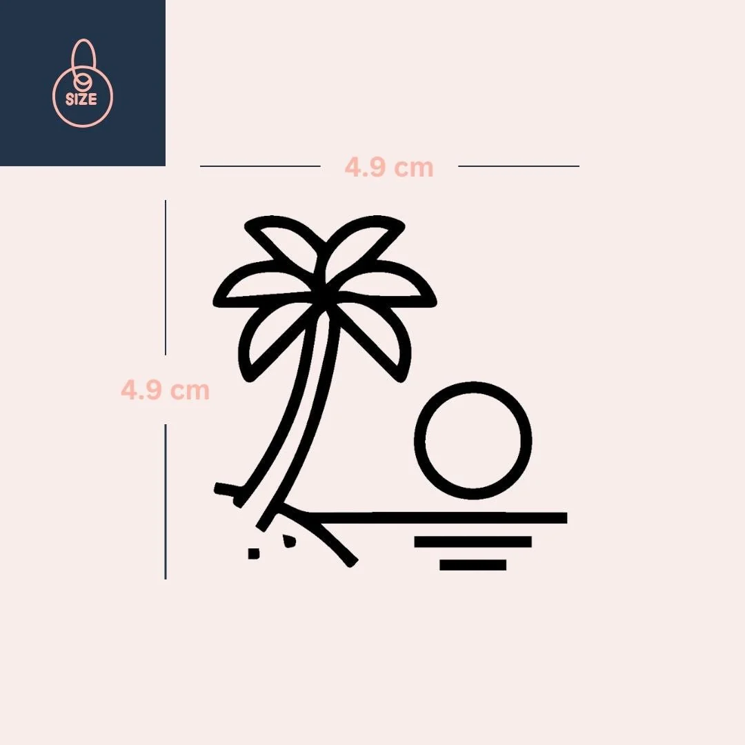 Tropical beach temporary tattoo with palm tree and sun - Image 4