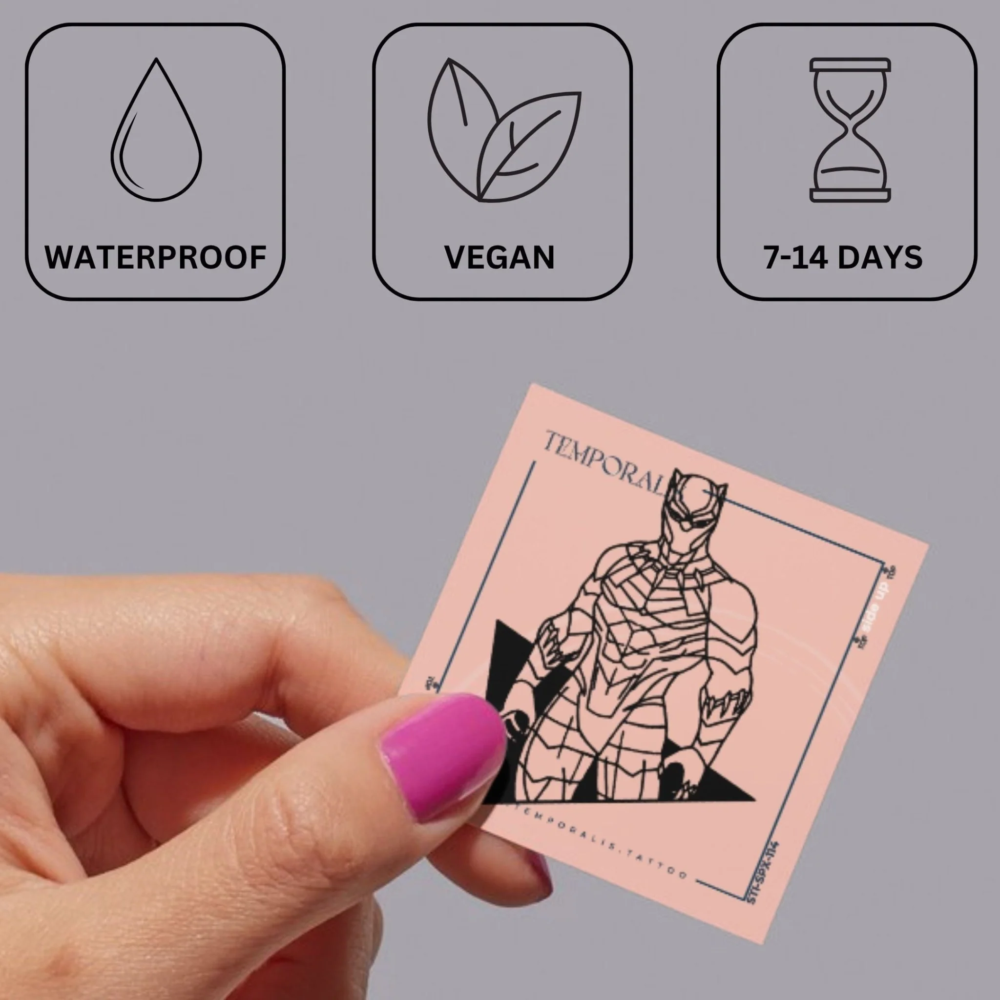 Black Panther temporary tattoo - Image 3