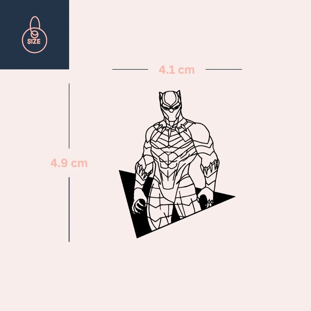 Black Panther temporary tattoo - Image 4