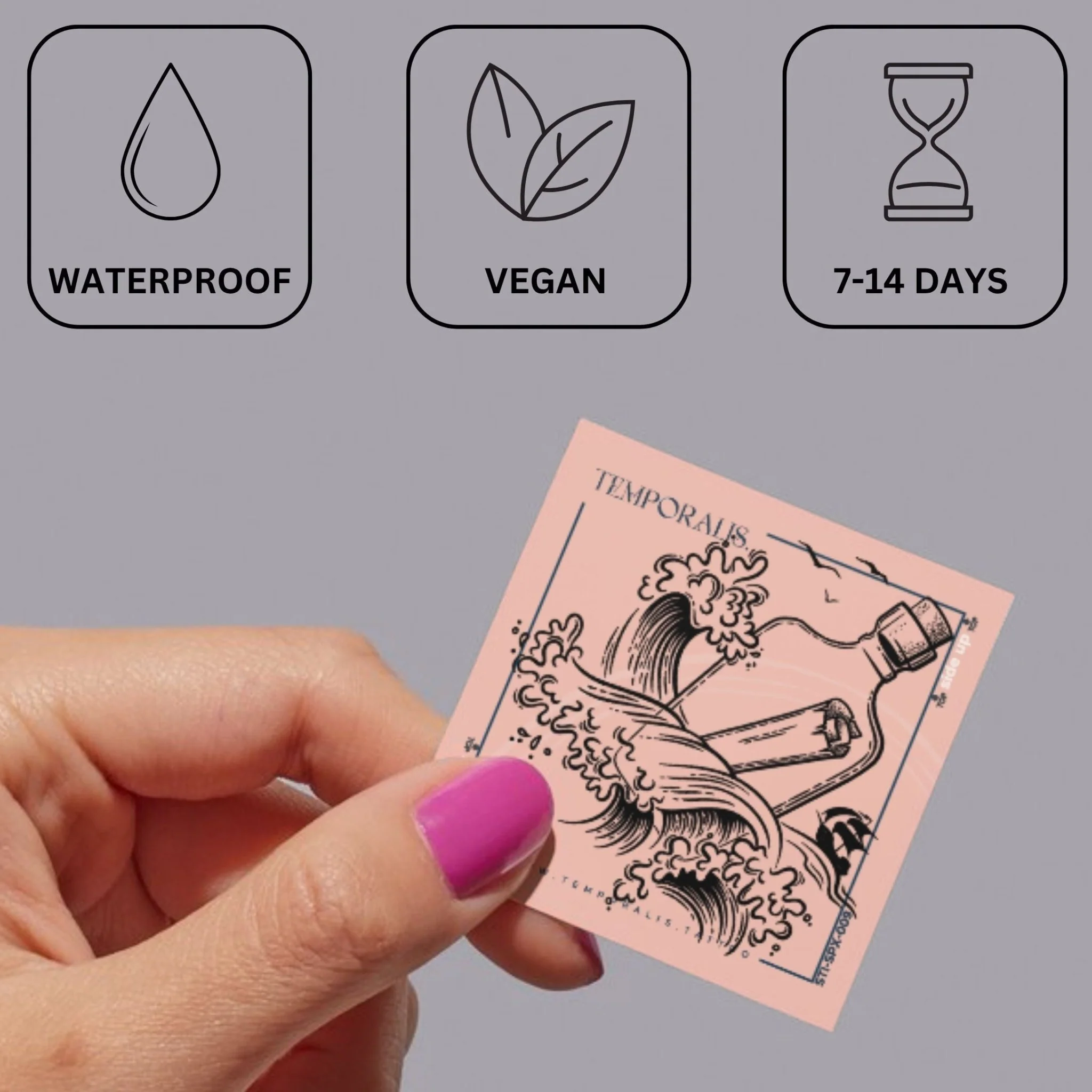 Message in a bottle temporary tattoo with sailboat - Image 3