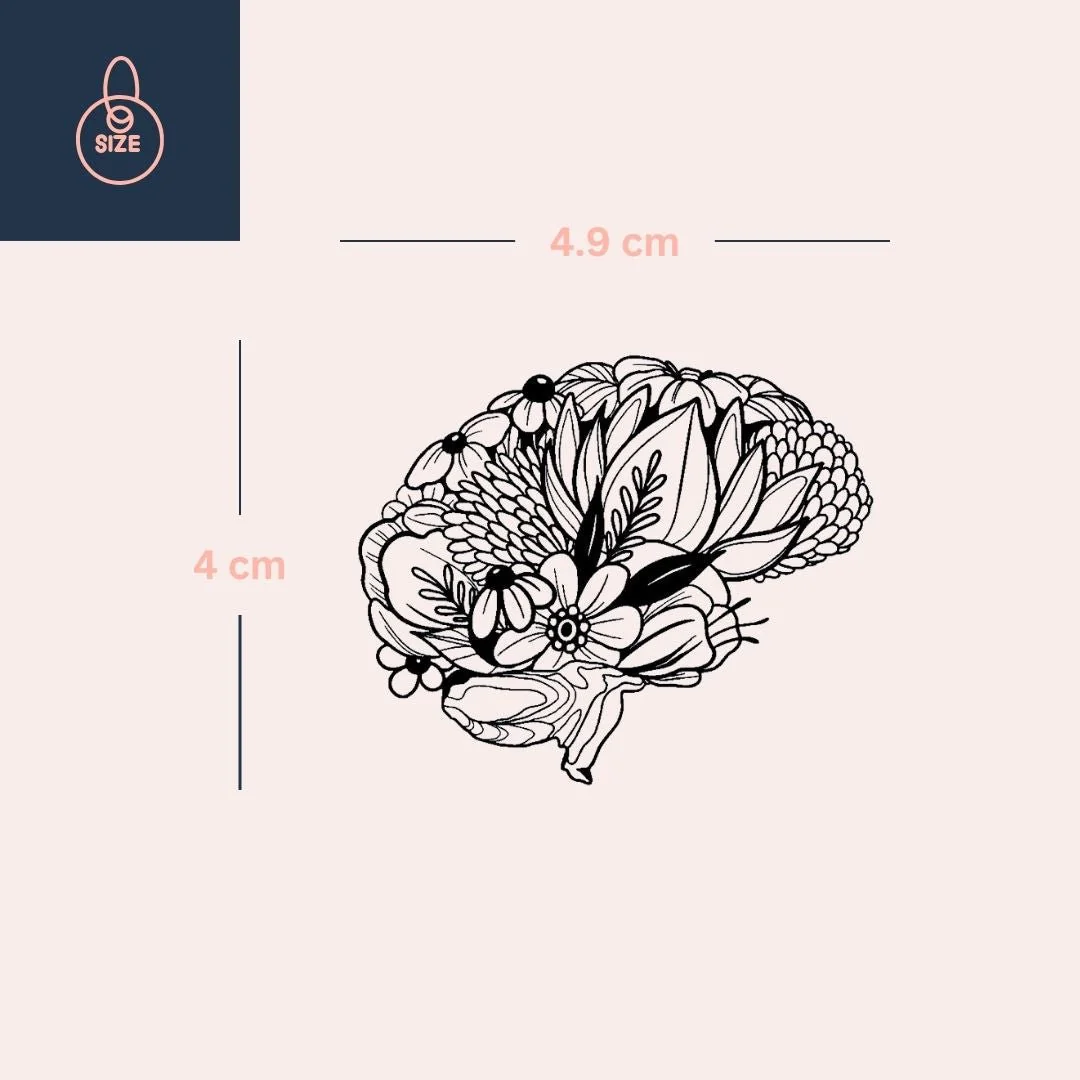 Floral Brain Temporary Tattoo - Image 4